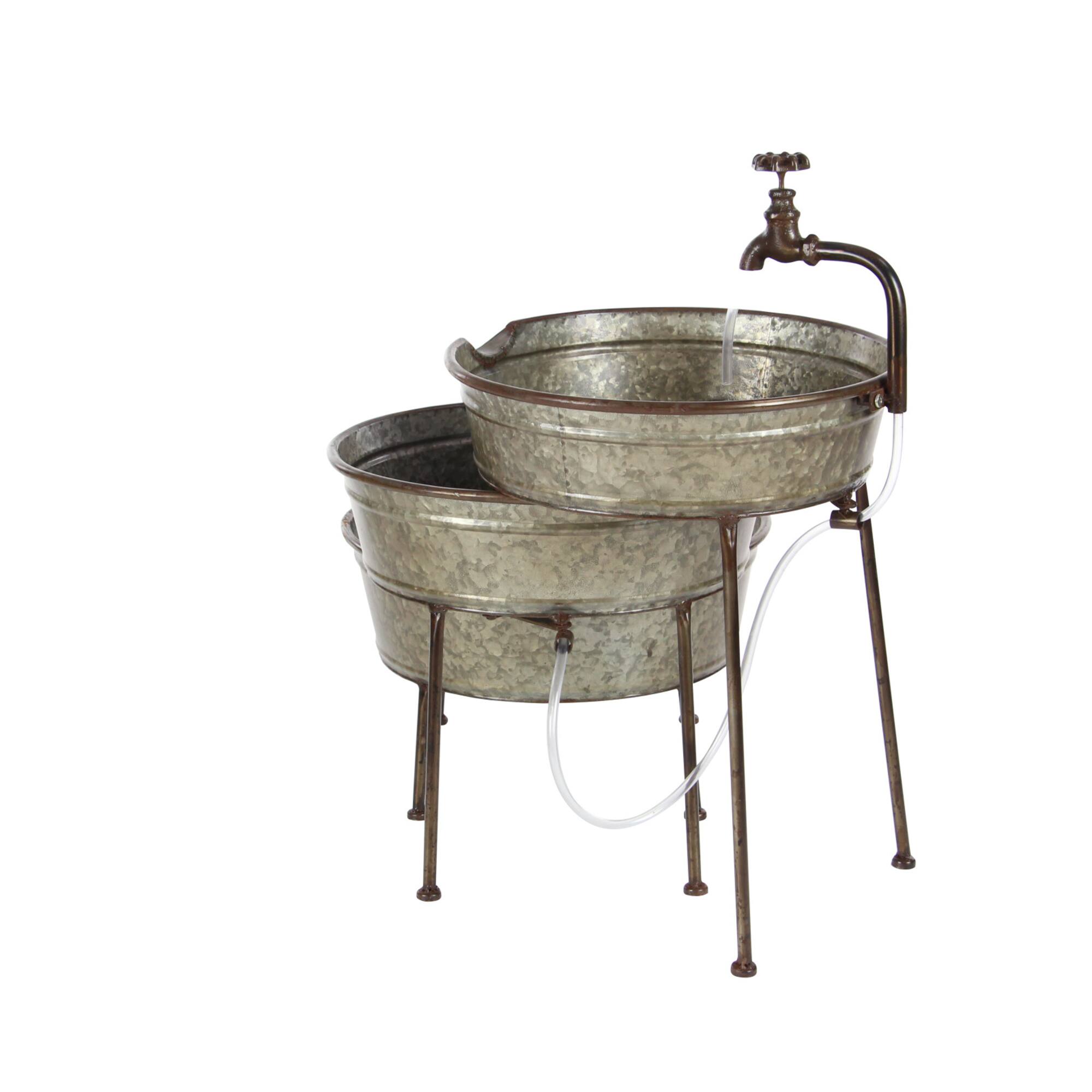 Grey Iron Farmhouse Fountain, 26" x 30" x 21"